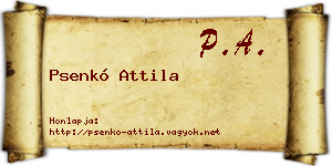 Psenkó Attila névjegykártya